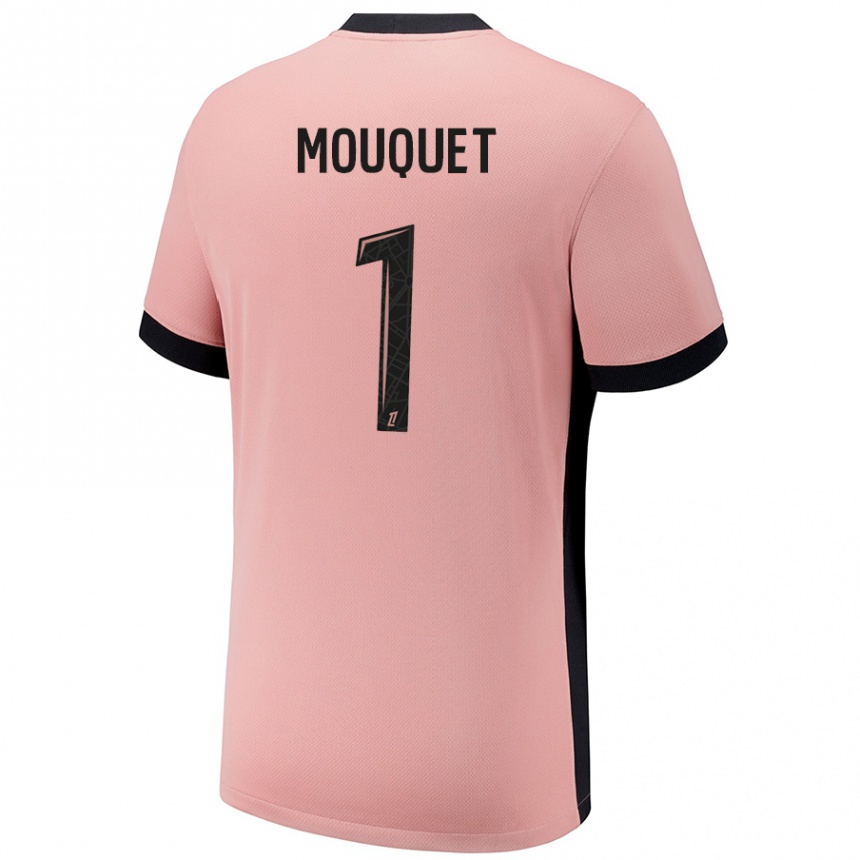 Niño Fútbol Camiseta Louis Mouquet #1 Rosa Óxido Equipación Tercera 2024/25