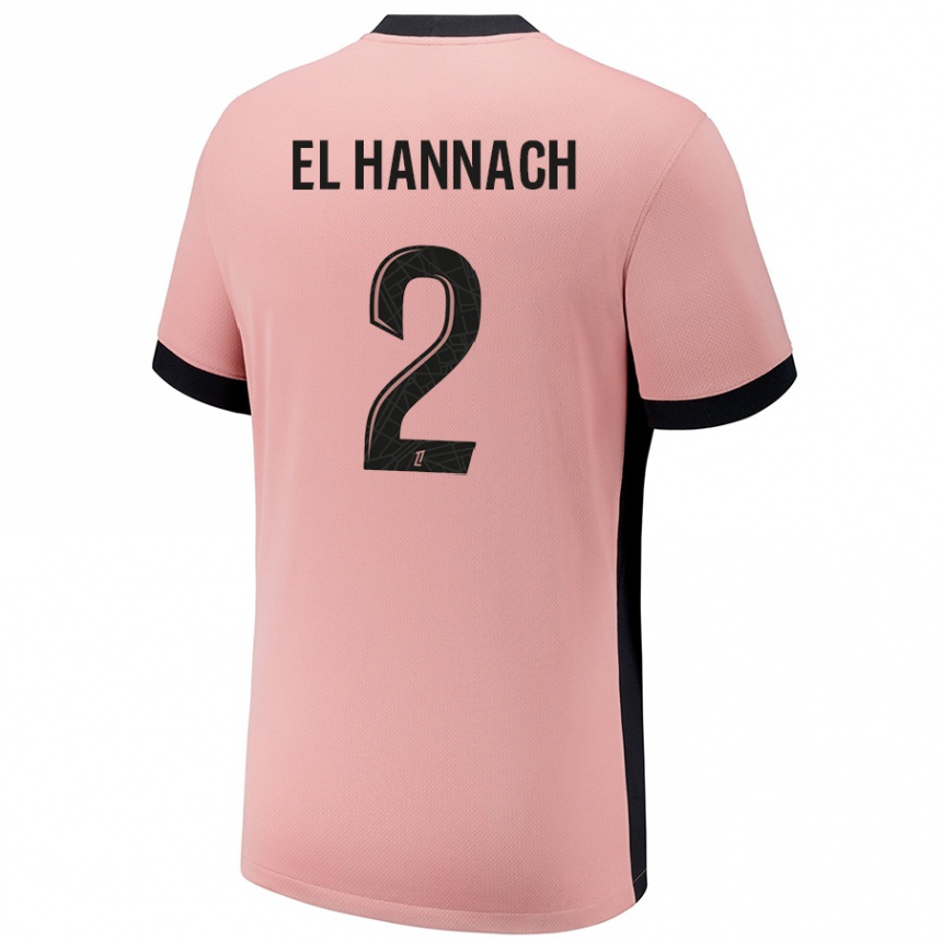 Niño Fútbol Camiseta Naoufel El Hannach #2 Rosa Óxido Equipación Tercera 2024/25