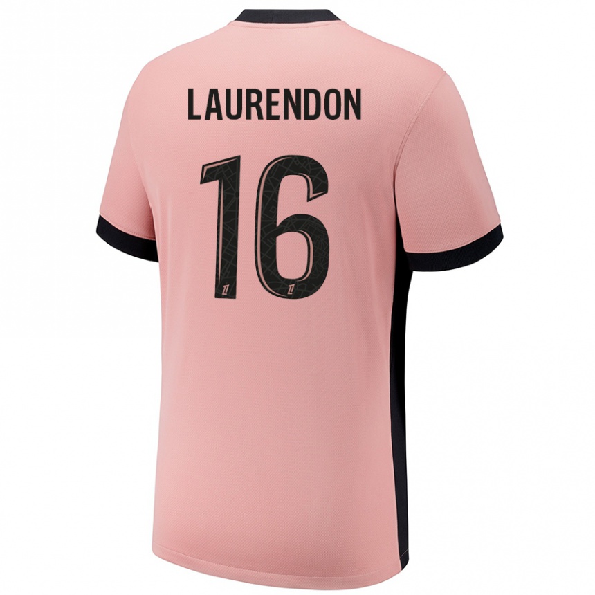 Niño Fútbol Camiseta Bilal Laurendon #16 Rosa Óxido Equipación Tercera 2024/25