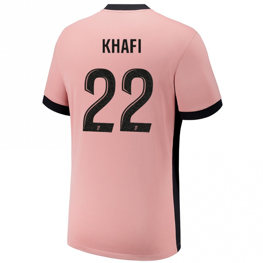 Niño Fútbol Camiseta Yanis Khafi #22 Rosa Óxido Equipación Tercera 2024/25