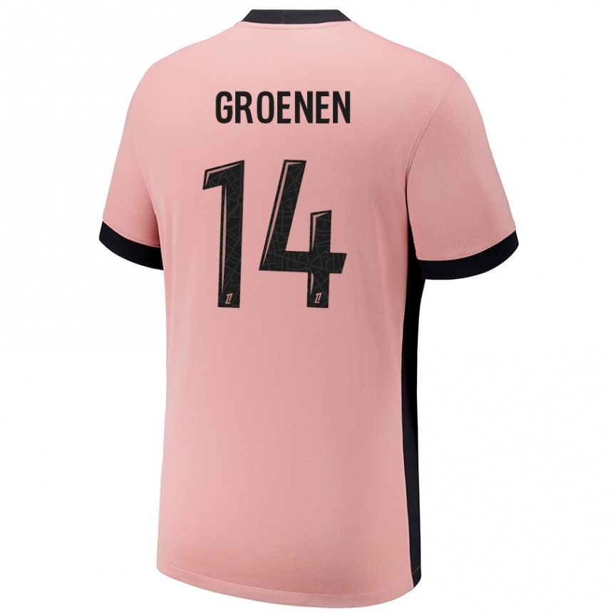 Niño Fútbol Camiseta Jackie Groenen #14 Rosa Óxido Equipación Tercera 2024/25