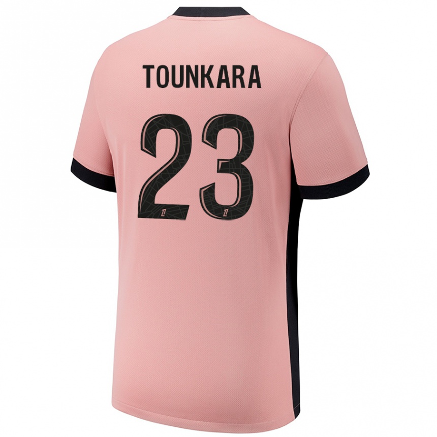 Niño Fútbol Camiseta Aïssatou Tounkara #23 Rosa Óxido Equipación Tercera 2024/25