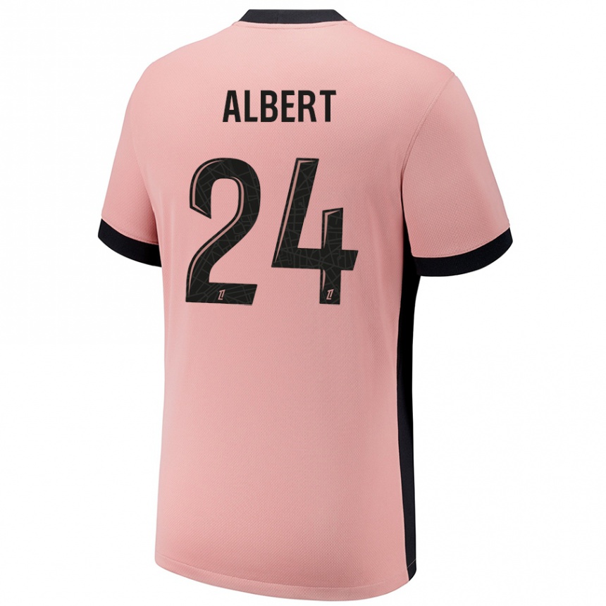 Niño Fútbol Camiseta Korbin Albert #24 Rosa Óxido Equipación Tercera 2024/25