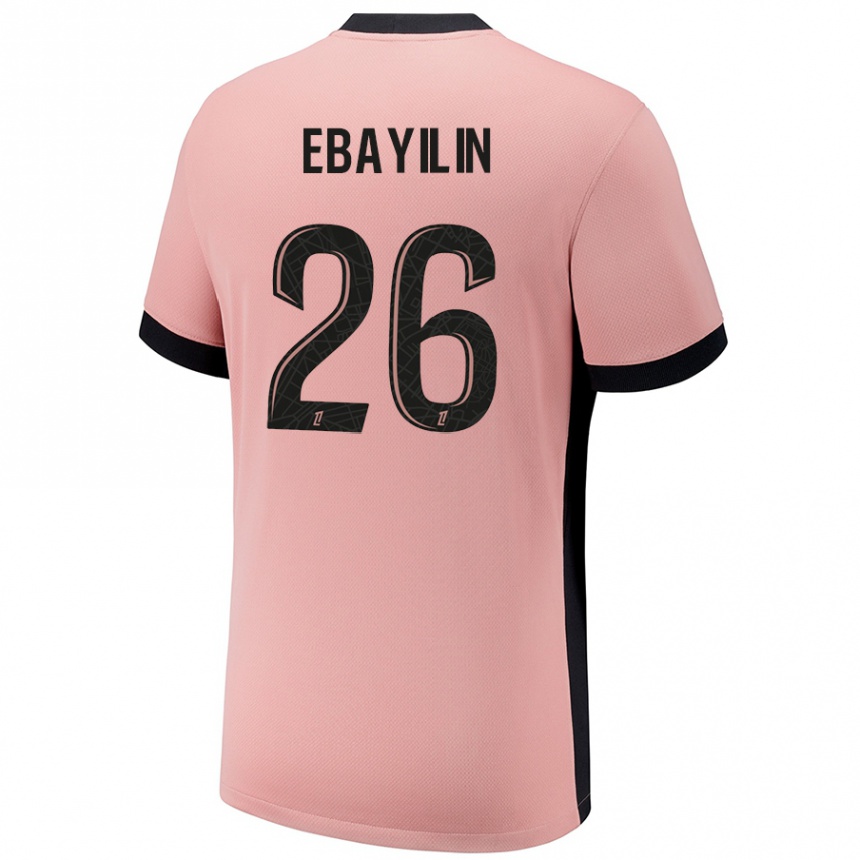 Niño Fútbol Camiseta Anaïs Ebayilin #26 Rosa Óxido Equipación Tercera 2024/25