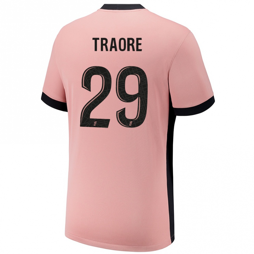 Niño Fútbol Camiseta Manssita Traoré #29 Rosa Óxido Equipación Tercera 2024/25