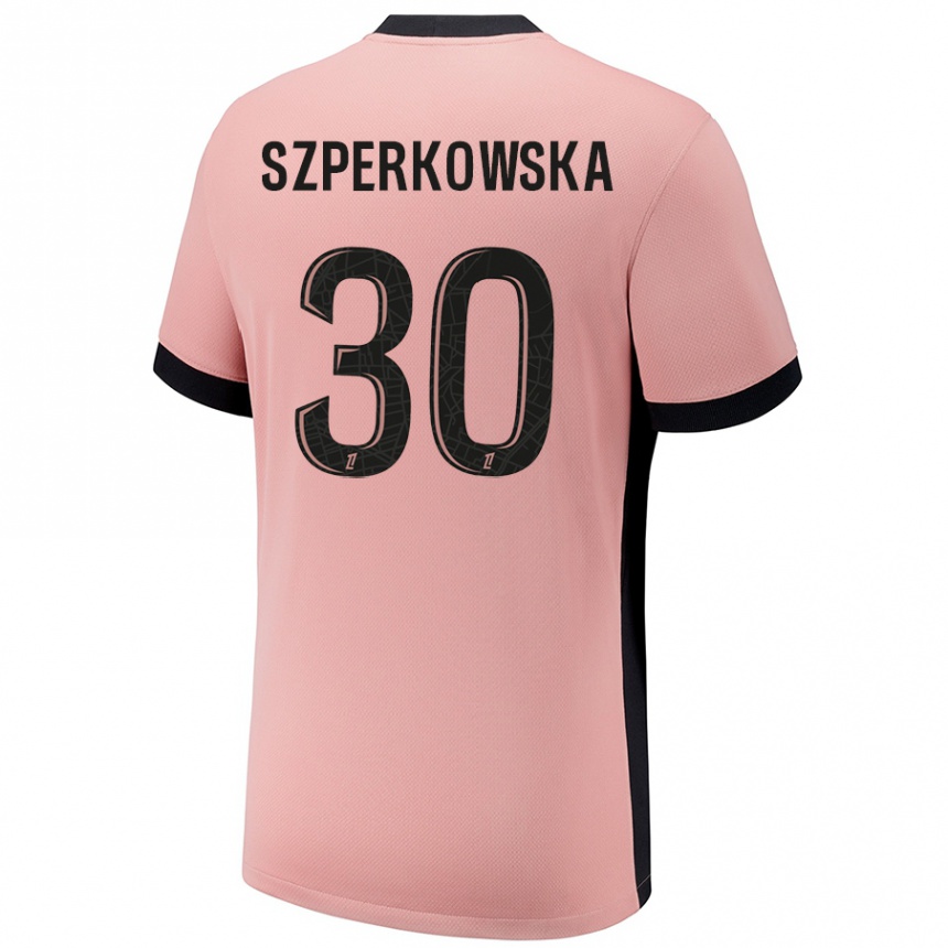 Niño Fútbol Camiseta Oliwia Szperkowska #30 Rosa Óxido Equipación Tercera 2024/25