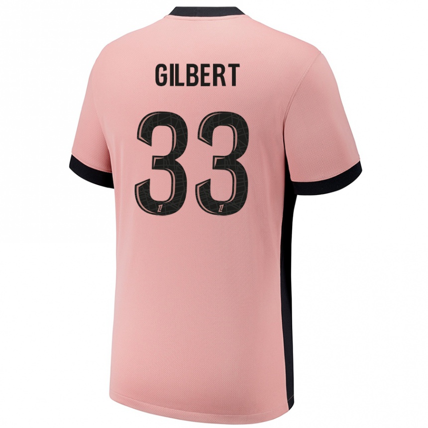 Niño Fútbol Camiseta Tara Elimbi Gilbert #33 Rosa Óxido Equipación Tercera 2024/25