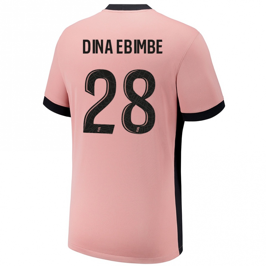 Niño Fútbol Camiseta Eric Junior Dina Ebimbe #28 Rosa Óxido Equipación Tercera 2024/25