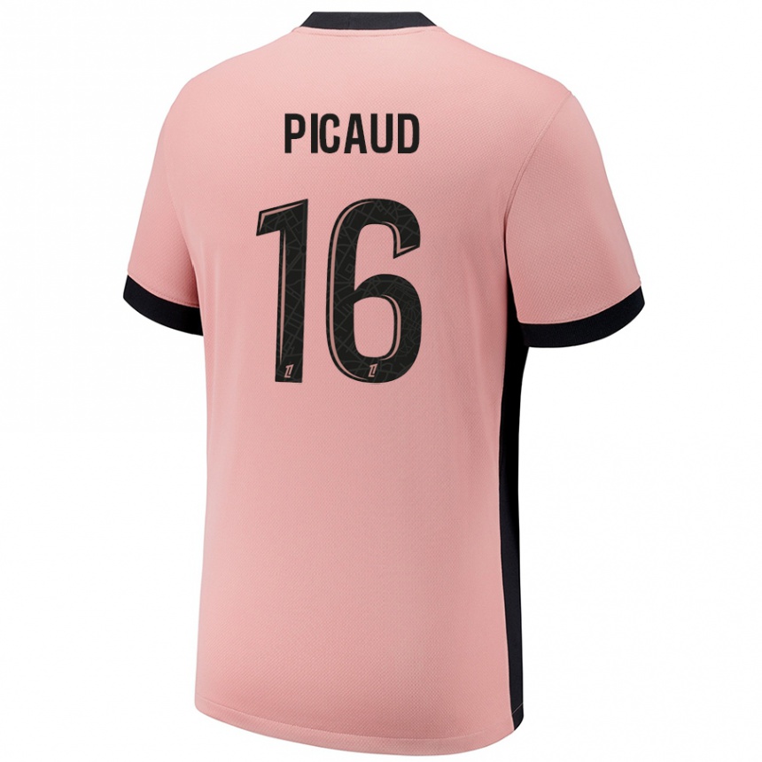 Niño Fútbol Camiseta Constance Picaud #16 Rosa Óxido Equipación Tercera 2024/25