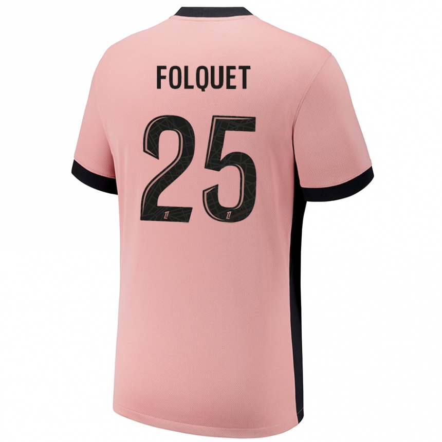 Niño Fútbol Camiseta Magnaba Folquet #25 Rosa Óxido Equipación Tercera 2024/25