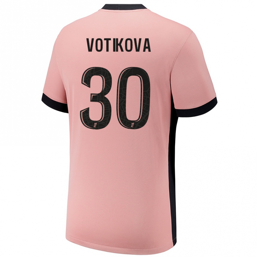 Niño Fútbol Camiseta Barbora Votikova #30 Rosa Óxido Equipación Tercera 2024/25