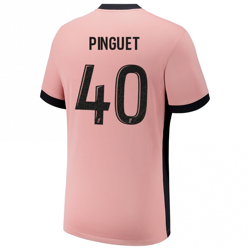 Niño Fútbol Camiseta Alice Pinguet #40 Rosa Óxido Equipación Tercera 2024/25