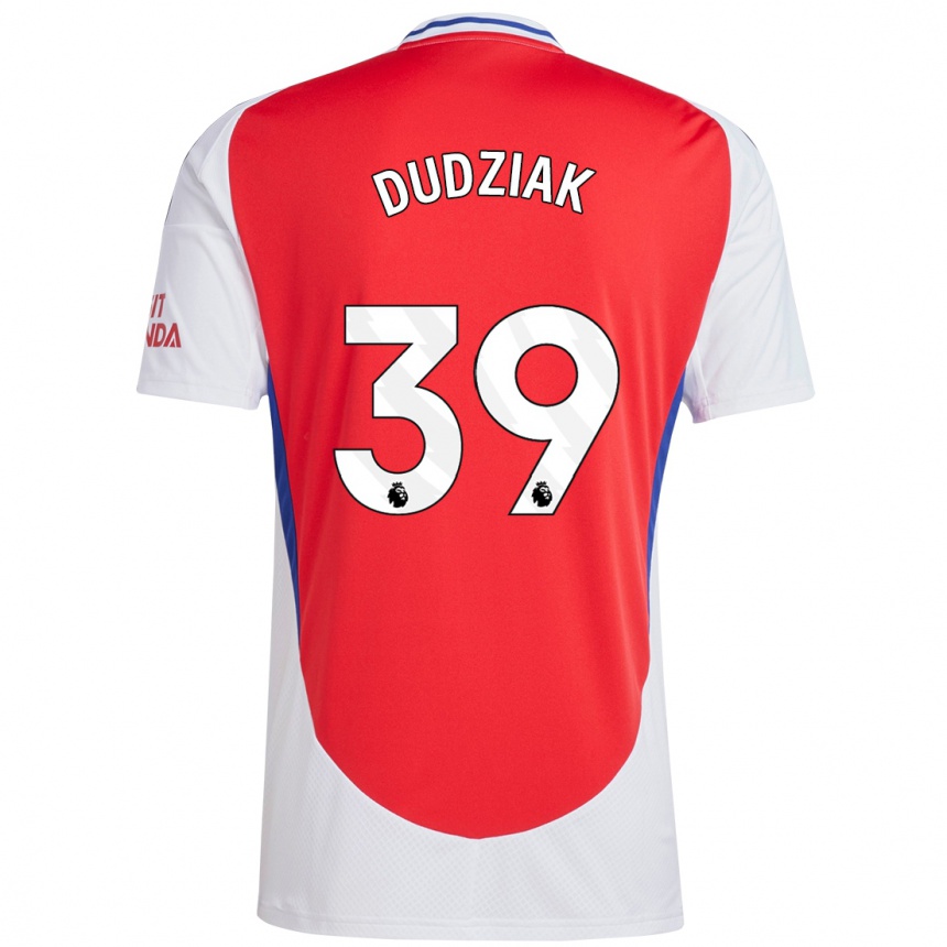 Hombre Fútbol Camiseta Harrison Dudziak #39 Rojo Blanco 1ª Equipación 2024/25