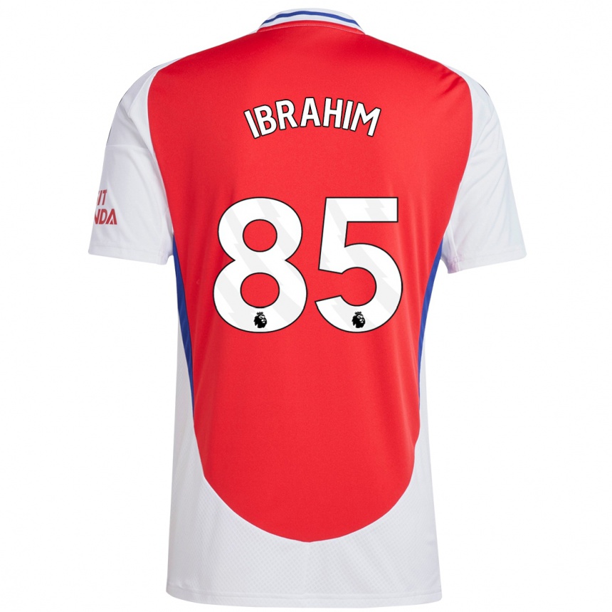 Hombre Fútbol Camiseta Ife Ibrahim #85 Rojo Blanco 1ª Equipación 2024/25