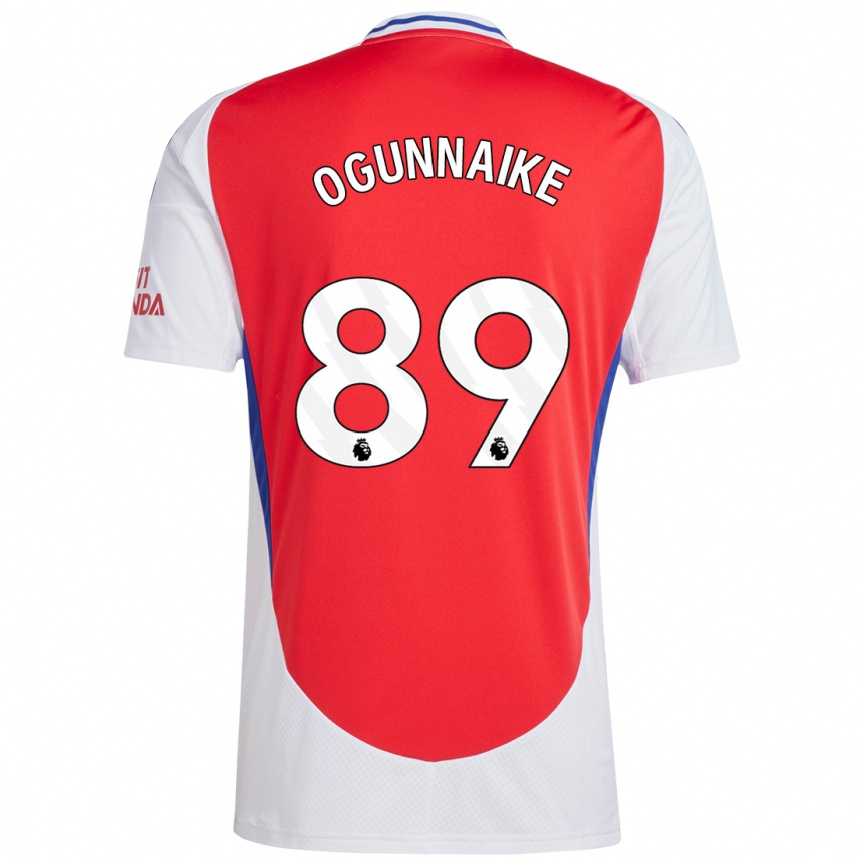 Hombre Fútbol Camiseta Josh Ogunnaike #89 Rojo Blanco 1ª Equipación 2024/25