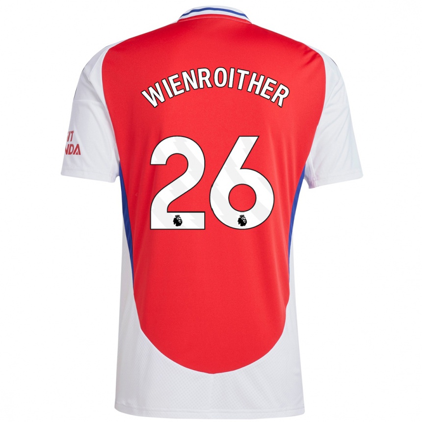 Hombre Fútbol Camiseta Laura Wienroither #26 Rojo Blanco 1ª Equipación 2024/25