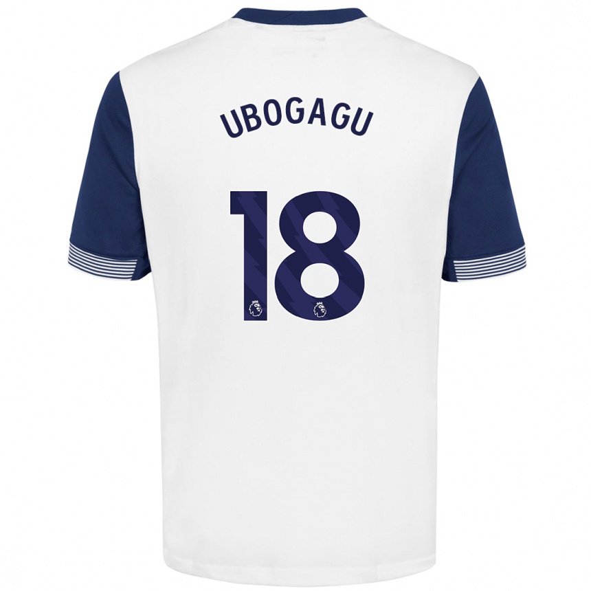 Hombre Fútbol Camiseta Chioma Ubogagu #18 Blanco Azul 1ª Equipación 2024/25