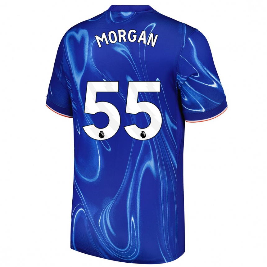 Hombre Fútbol Camiseta Jimmy-Jay Morgan #55 Azul Blanco 1ª Equipación 2024/25