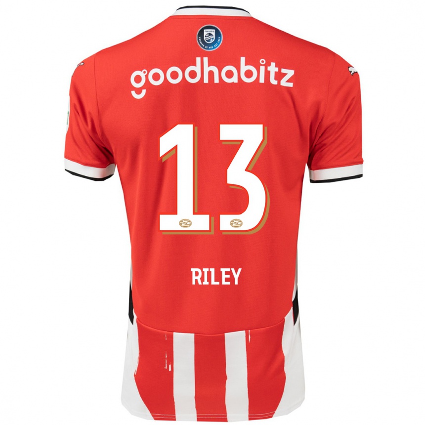 Hombre Fútbol Camiseta Indiah-Paige Riley #13 Rojo Blanco 1ª Equipación 2024/25