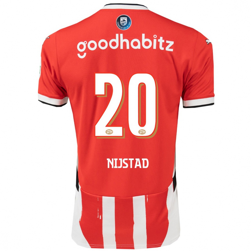 Hombre Fútbol Camiseta Nina Nijstad #20 Rojo Blanco 1ª Equipación 2024/25