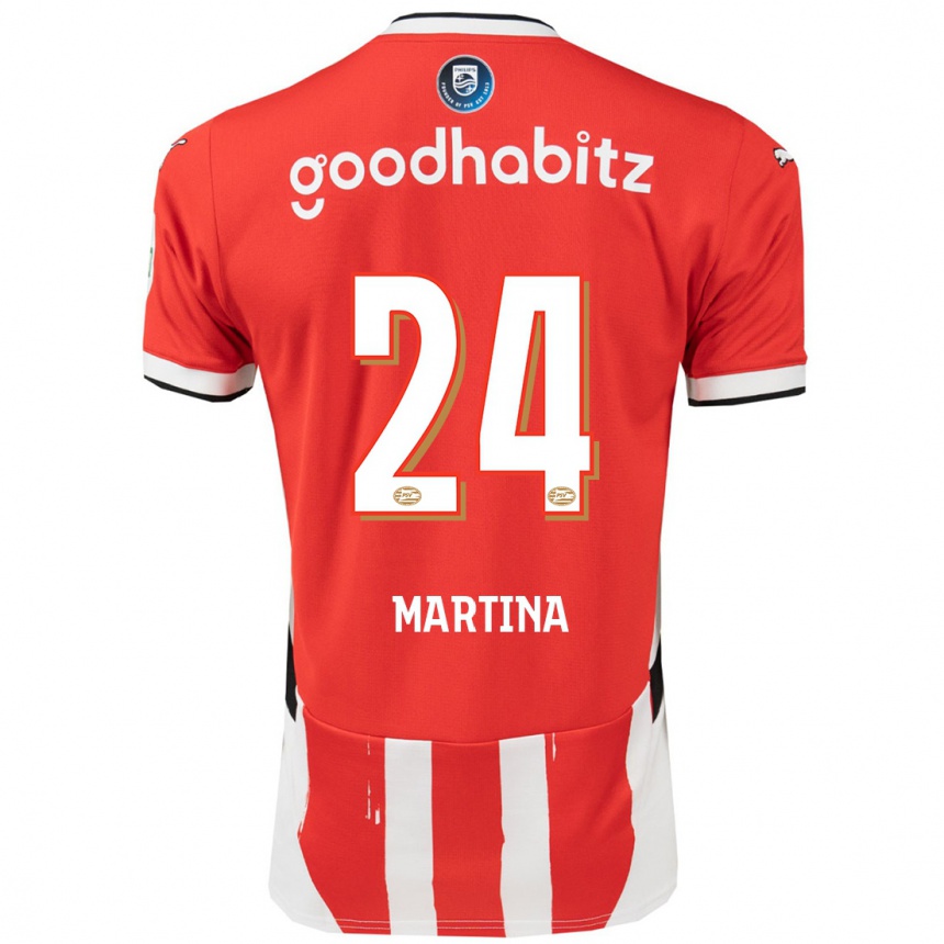 Hombre Fútbol Camiseta Shijona Martina #24 Rojo Blanco 1ª Equipación 2024/25