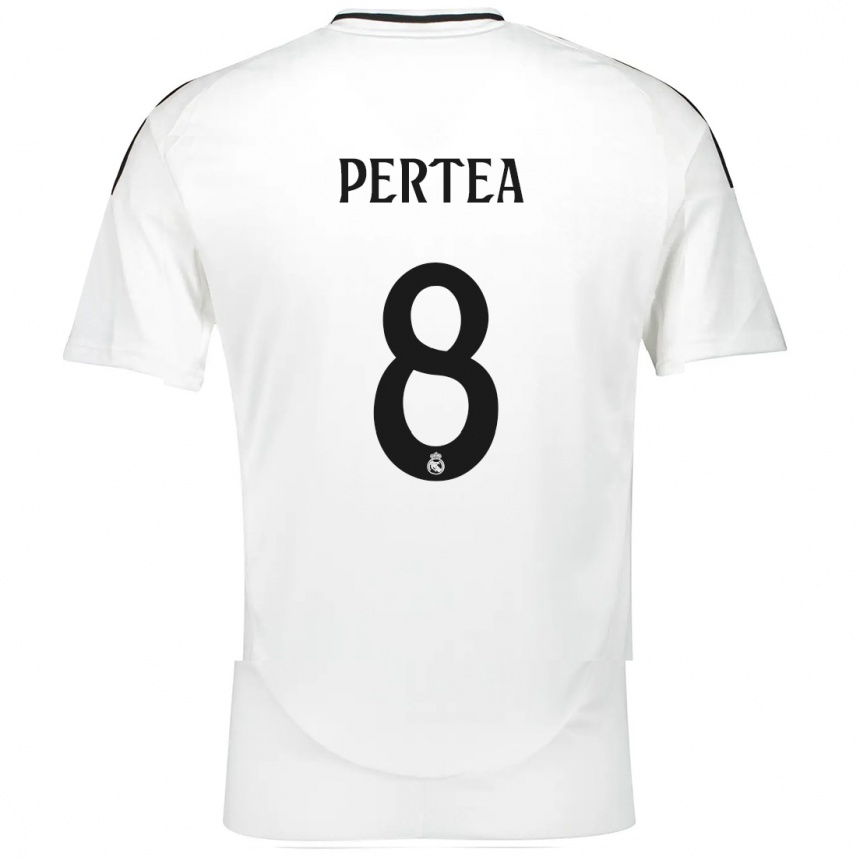 Hombre Fútbol Camiseta Raul Pertea #8 Blanco 1ª Equipación 2024/25