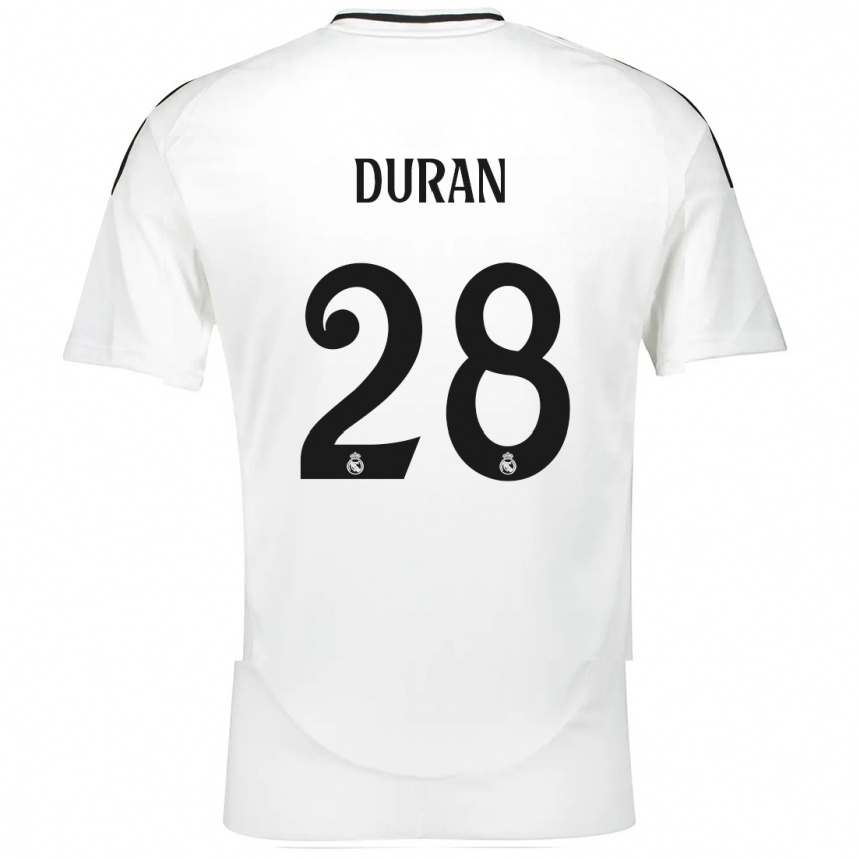 Hombre Fútbol Camiseta Pol Duran #28 Blanco 1ª Equipación 2024/25