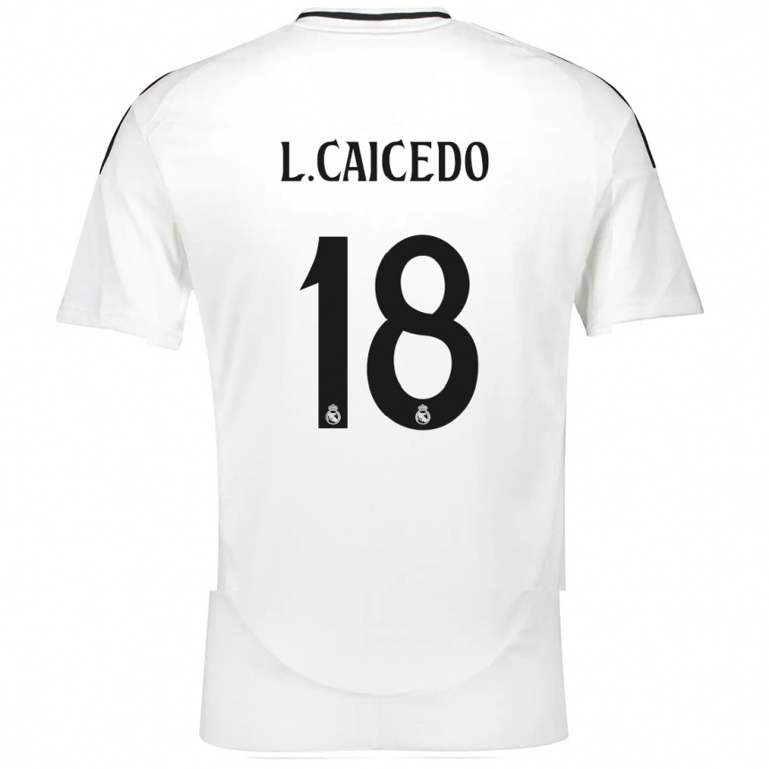 Hombre Fútbol Camiseta Linda Caicedo #18 Blanco 1ª Equipación 2024/25