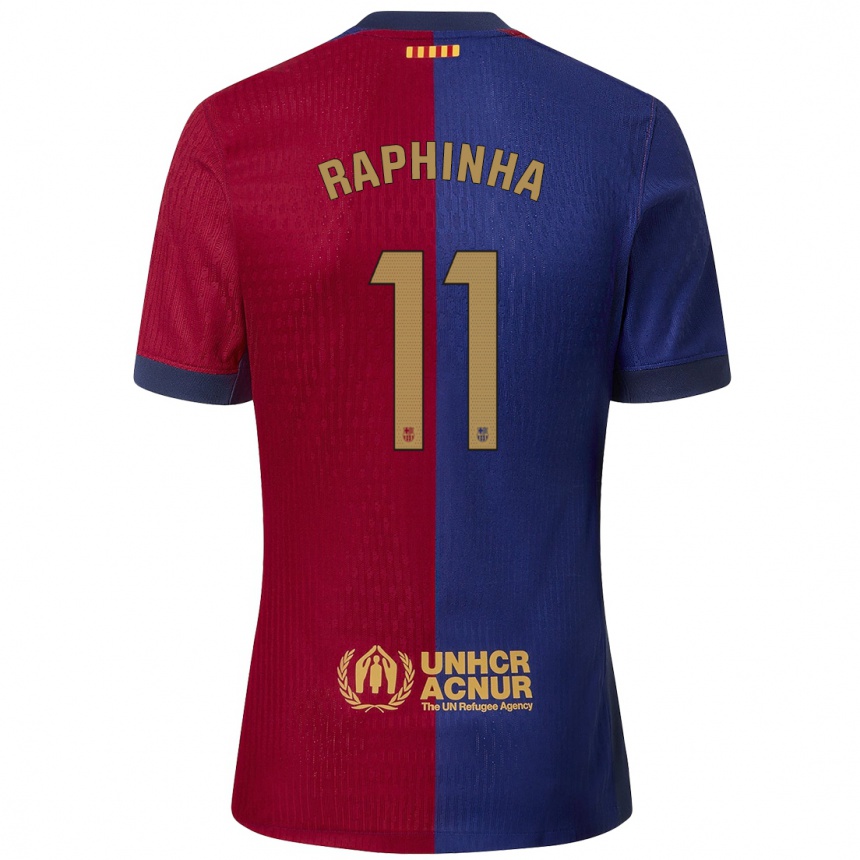 Hombre Fútbol Camiseta Raphinha #11 Azul Rojo 1ª Equipación 2024/25