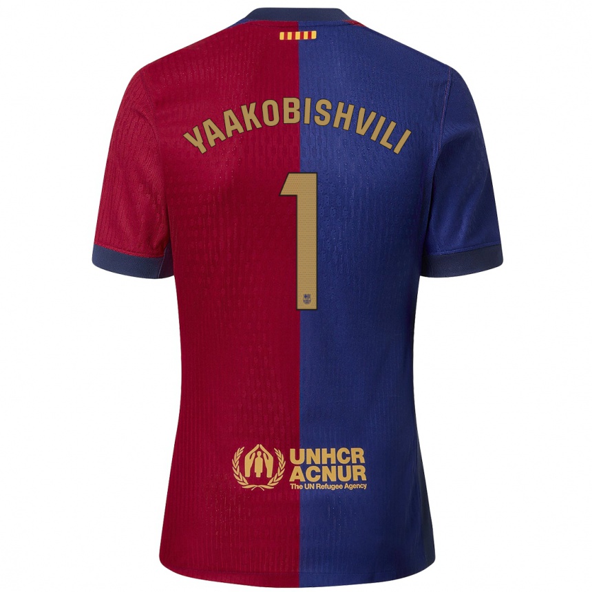 Hombre Fútbol Camiseta Áron Yaakobishvili #1 Azul Rojo 1ª Equipación 2024/25