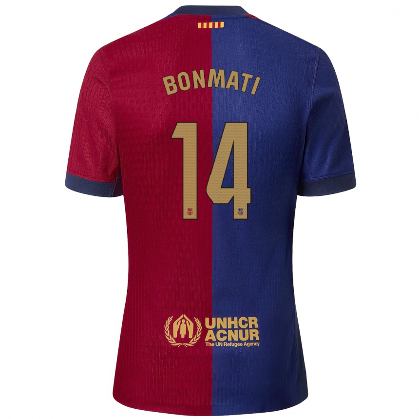 Hombre Fútbol Camiseta Aitana Bonmatí #14 Azul Rojo 1ª Equipación 2024/25