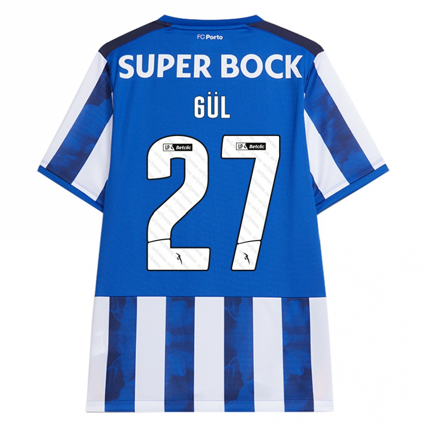 Hombre Fútbol Camiseta Deniz Gül #27 Azul Blanco 1ª Equipación 2024/25