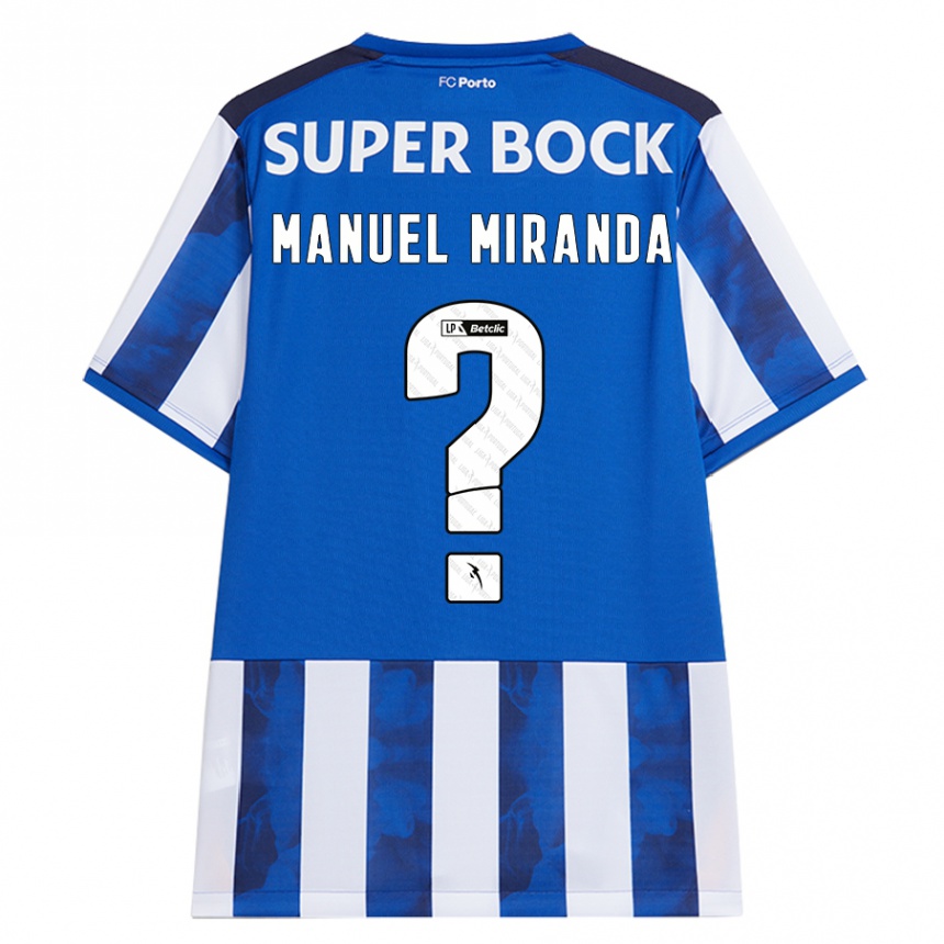 Hombre Fútbol Camiseta Manuel Miranda #0 Azul Blanco 1ª Equipación 2024/25