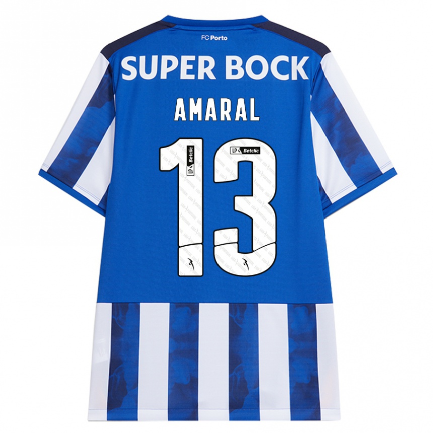 Hombre Fútbol Camiseta Fábio Amaral #13 Azul Blanco 1ª Equipación 2024/25