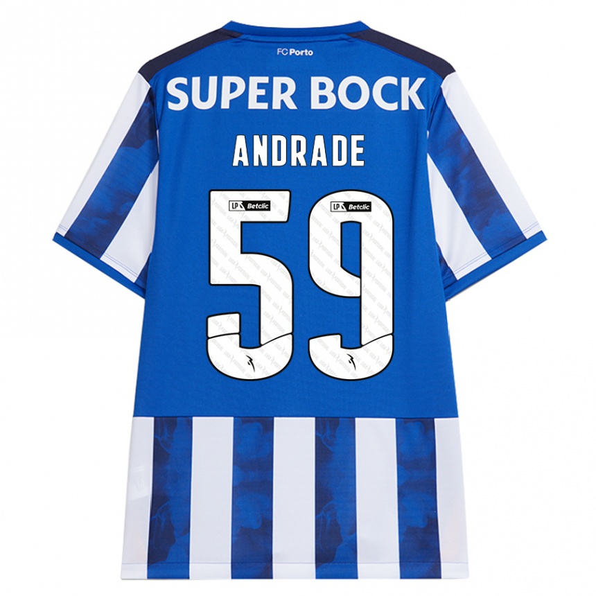 Hombre Fútbol Camiseta Tiago Andrade #59 Azul Blanco 1ª Equipación 2024/25