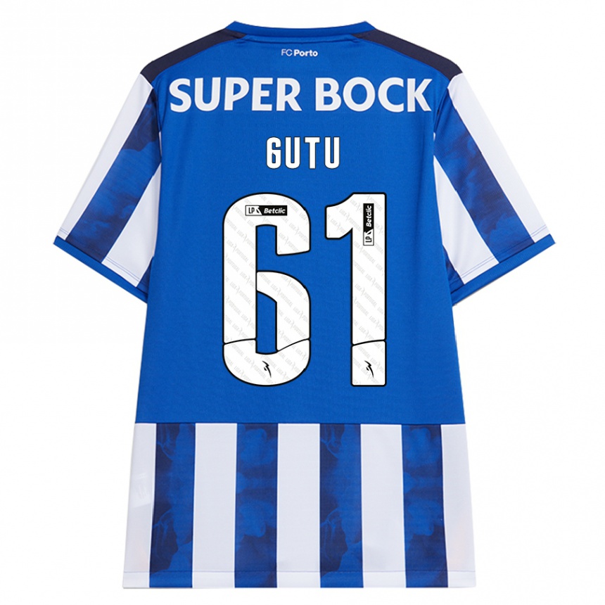 Hombre Fútbol Camiseta Denis Gutu #61 Azul Blanco 1ª Equipación 2024/25