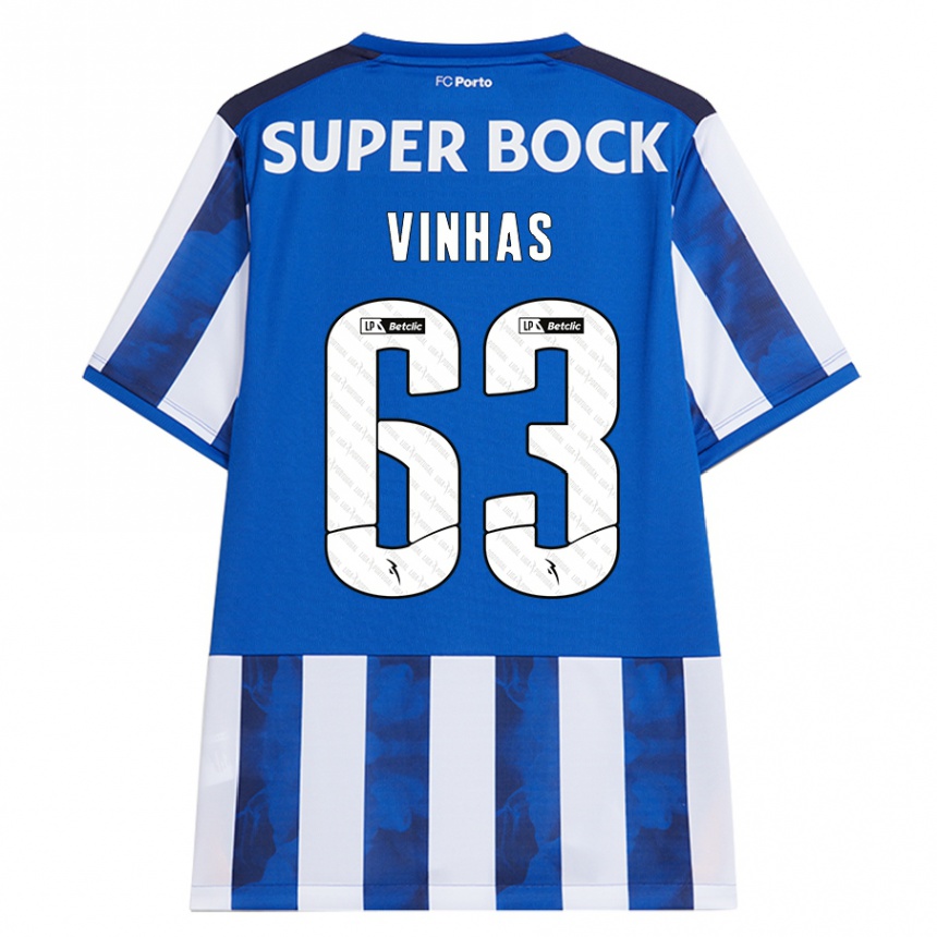 Hombre Fútbol Camiseta David Vinhas #63 Azul Blanco 1ª Equipación 2024/25