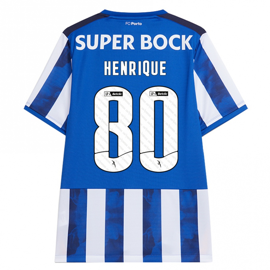 Hombre Fútbol Camiseta Kaio Henrique #80 Azul Blanco 1ª Equipación 2024/25