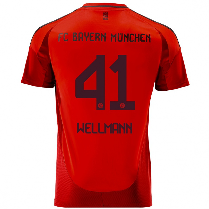 Hombre Fútbol Camiseta Anna Wellmann #41 Rojo 1ª Equipación 2024/25