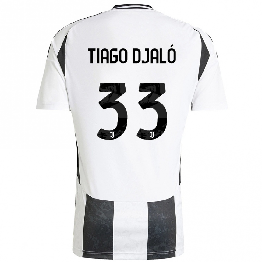 Hombre Fútbol Camiseta Tiago Djalo #33 Blanco Negro 1ª Equipación 2024/25