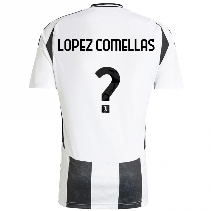 Hombre Fútbol Camiseta Ivan Lopez Comellas #0 Blanco Negro 1ª Equipación 2024/25