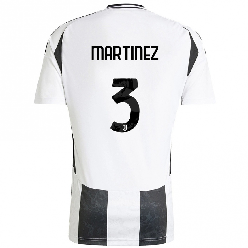 Hombre Fútbol Camiseta Bruno Martinez #3 Blanco Negro 1ª Equipación 2024/25