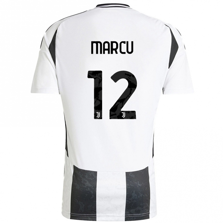 Hombre Fútbol Camiseta Alessio Marcu #12 Blanco Negro 1ª Equipación 2024/25