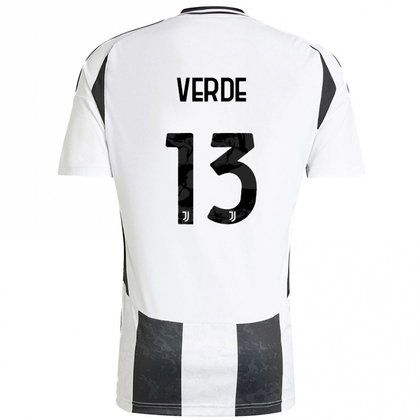 Hombre Fútbol Camiseta Francesco Verde #13 Blanco Negro 1ª Equipación 2024/25