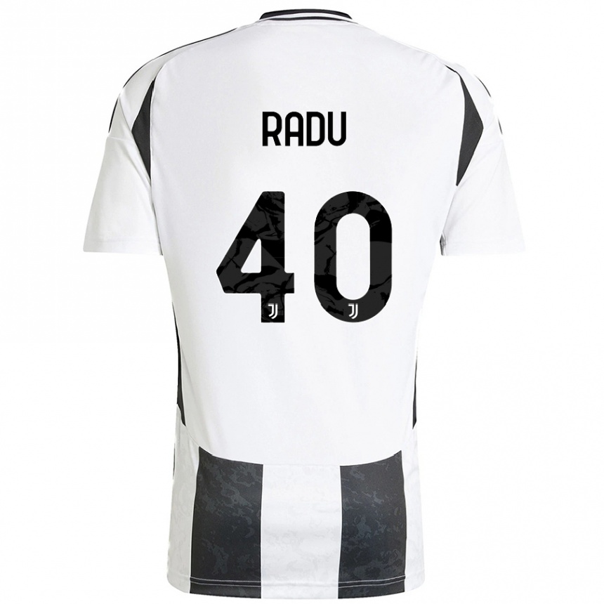 Hombre Fútbol Camiseta Riccardo Radu #40 Blanco Negro 1ª Equipación 2024/25