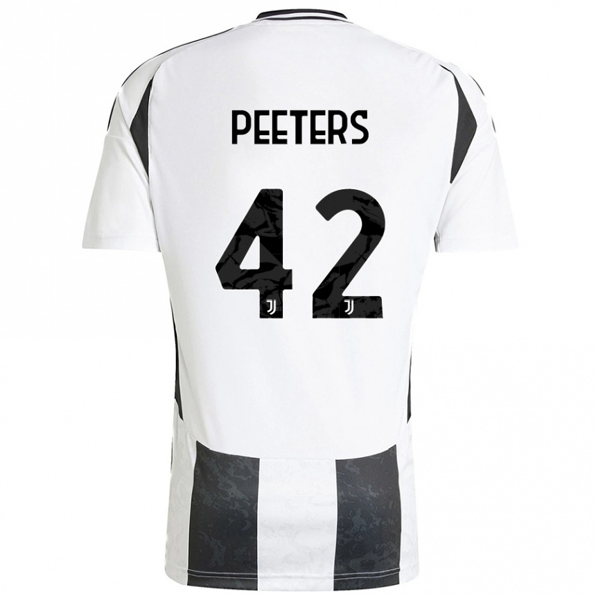 Hombre Fútbol Camiseta Daouda Peeters #42 Blanco Negro 1ª Equipación 2024/25