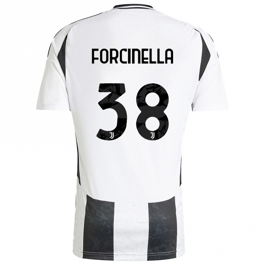 Hombre Fútbol Camiseta Camilla Forcinella #38 Blanco Negro 1ª Equipación 2024/25