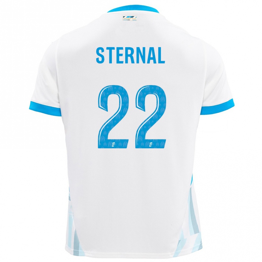 Hombre Fútbol Camiseta Enzo Sternal #22 Blanco Azul Cielo 1ª Equipación 2024/25