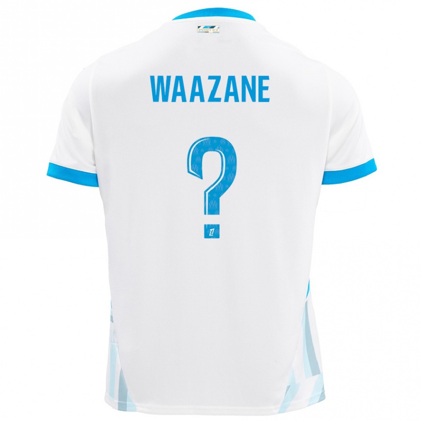 Hombre Fútbol Camiseta Jassim Waazane #0 Blanco Azul Cielo 1ª Equipación 2024/25