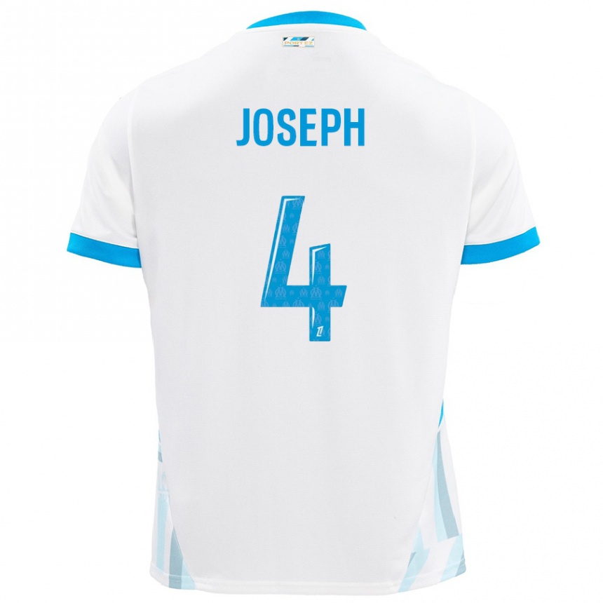 Hombre Fútbol Camiseta Tabita Joseph #4 Blanco Azul Cielo 1ª Equipación 2024/25